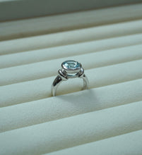 Load image into Gallery viewer, Silver Ring with Aqua Marine Stone