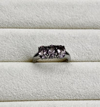 Load image into Gallery viewer, Silver ring with 3 amethyst