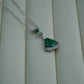 Silver necklace with Malachite stone