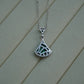 Silver necklace with Malachite stone