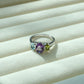 Silver Ring with Aqua Marine, Amethyst, and Citrine rouded shape Stones