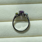 Exquisite Silver Ring with Aqua Marine, Amethyst, and Citrine Stones