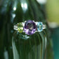 Exquisite Silver Ring with Aqua Marine, Amethyst, and Citrine Stones