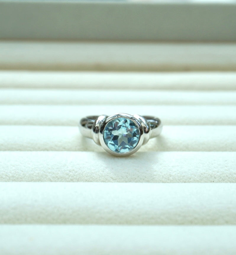 Silver Ring with Aqua Marine Stone