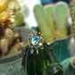 Silver Gold-Plated Ring with Aquamarine and Bird Detail