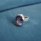 Silver ring with cut Amethyst