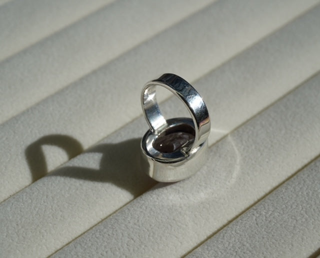 Silver ring with cut Amethyst