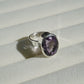Silver ring with cut Amethyst