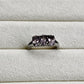 Silver ring with 3 amethyst 