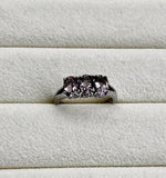 Silver ring with 3 amethyst 