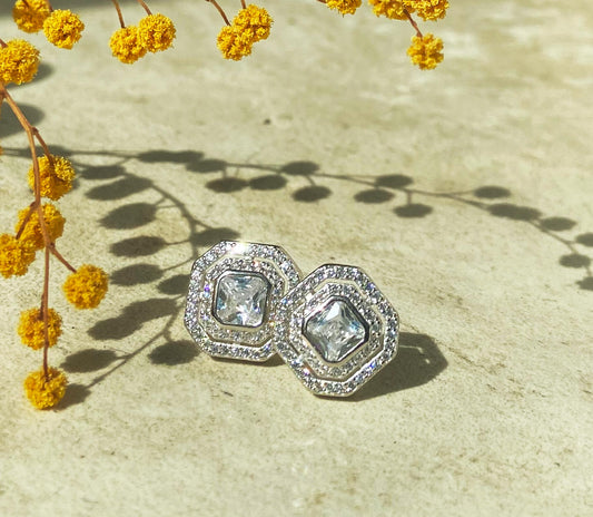 Silver with Zirconium earrings
