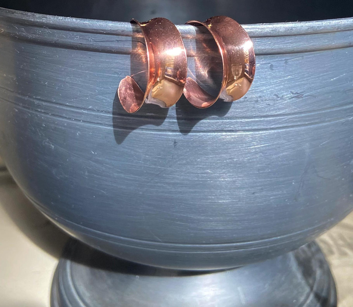 Rose Gold Thick Hoop Earrings