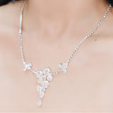 necklace with round-cut clear crystals 